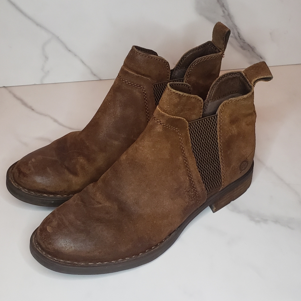 Born Falco Ruched Leather Booties